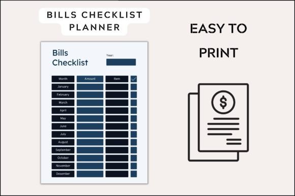 Bills Checklist Planner: Organize Finances with Style