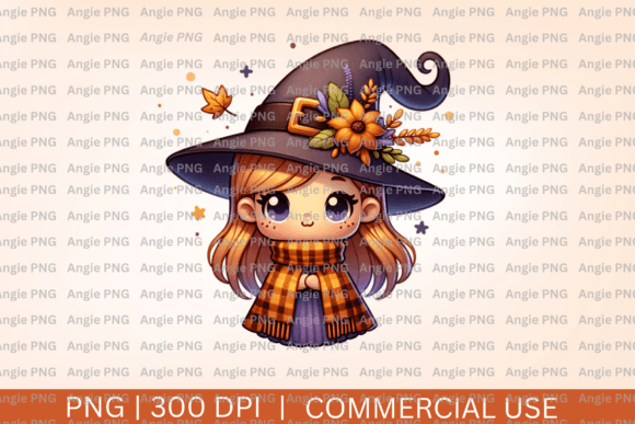 Cute Witch Halloween PNG Clipart: Elevate Your Seasonal Designs