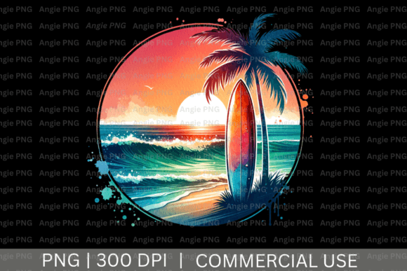 Elevate Your Designs with Summer Beach Sunset PNG Clipart