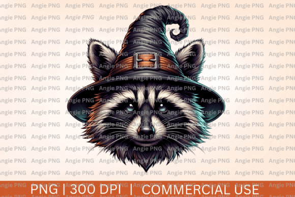 Halloween Raccoon Witch PNG: Spooky Design Asset