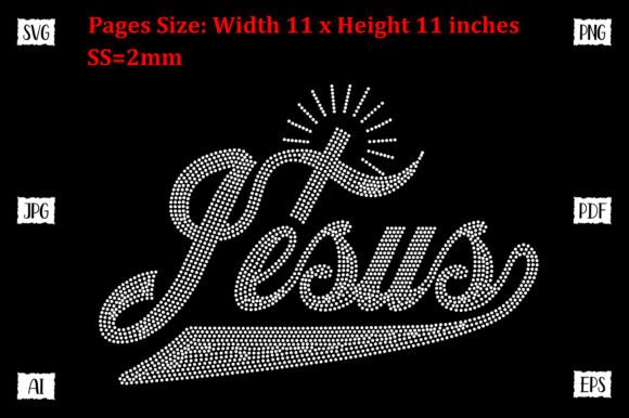 JESUS Rhinestone Template: A Sparkling Design Asset