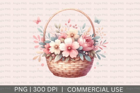 Pastel Easter Basket Flowers PNG: A Designer's Spring Asset