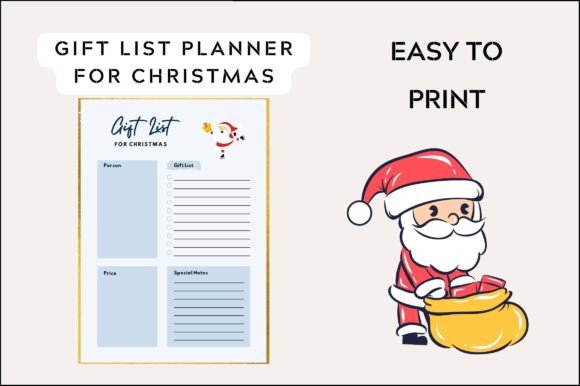Printable Christmas Gift Planner: A Designer's Festive Asset