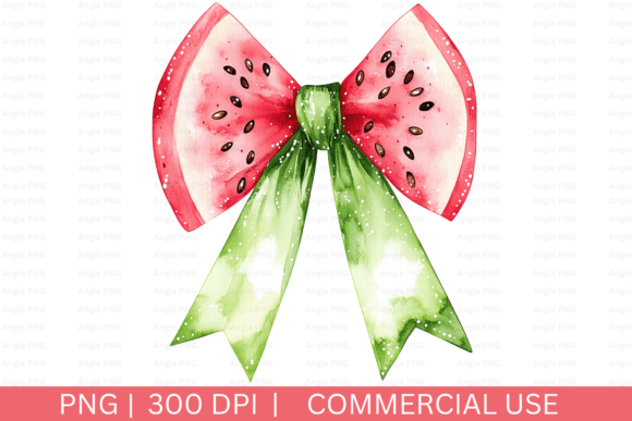 Summer Watermelon Coquette Bow PNG: A Design Essential