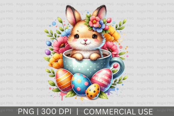 Watercolor Easter Bunny PNG Clipart for Creative Projects