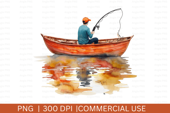 Watercolor Fishing Father's Day PNG: A Designer's Asset
